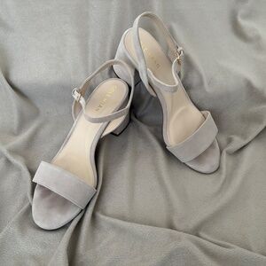 Cole Haan Josie Block Heel Sandal in color Mortar suede Size 7